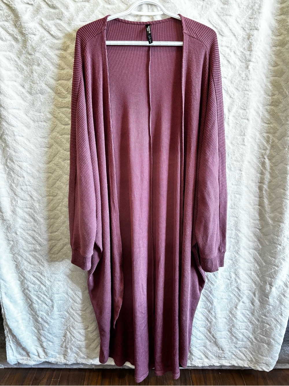 Torrid Sleep Mauve Ribbed Long Duster Cardigan / Lounge Robe - Size 4 (4X)